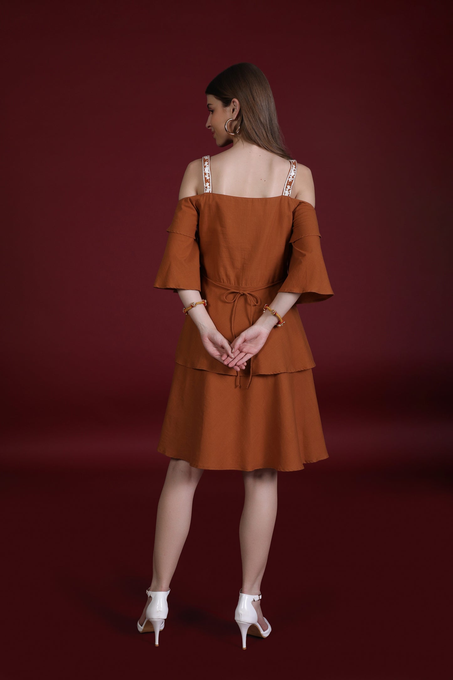 NAV CHOWKI LAYERED DRESS IN GHERU
