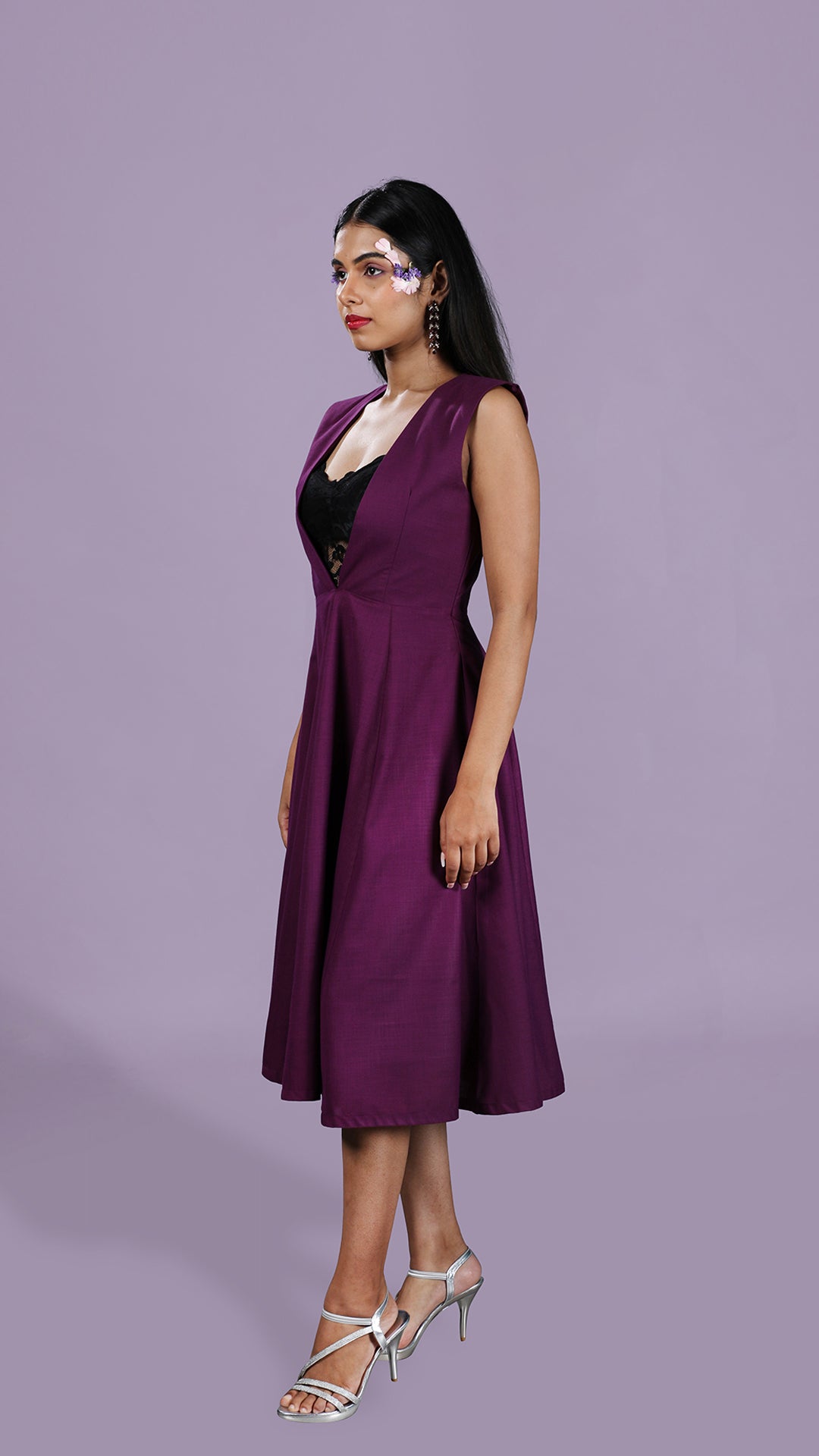 Orchid Deep V Dress