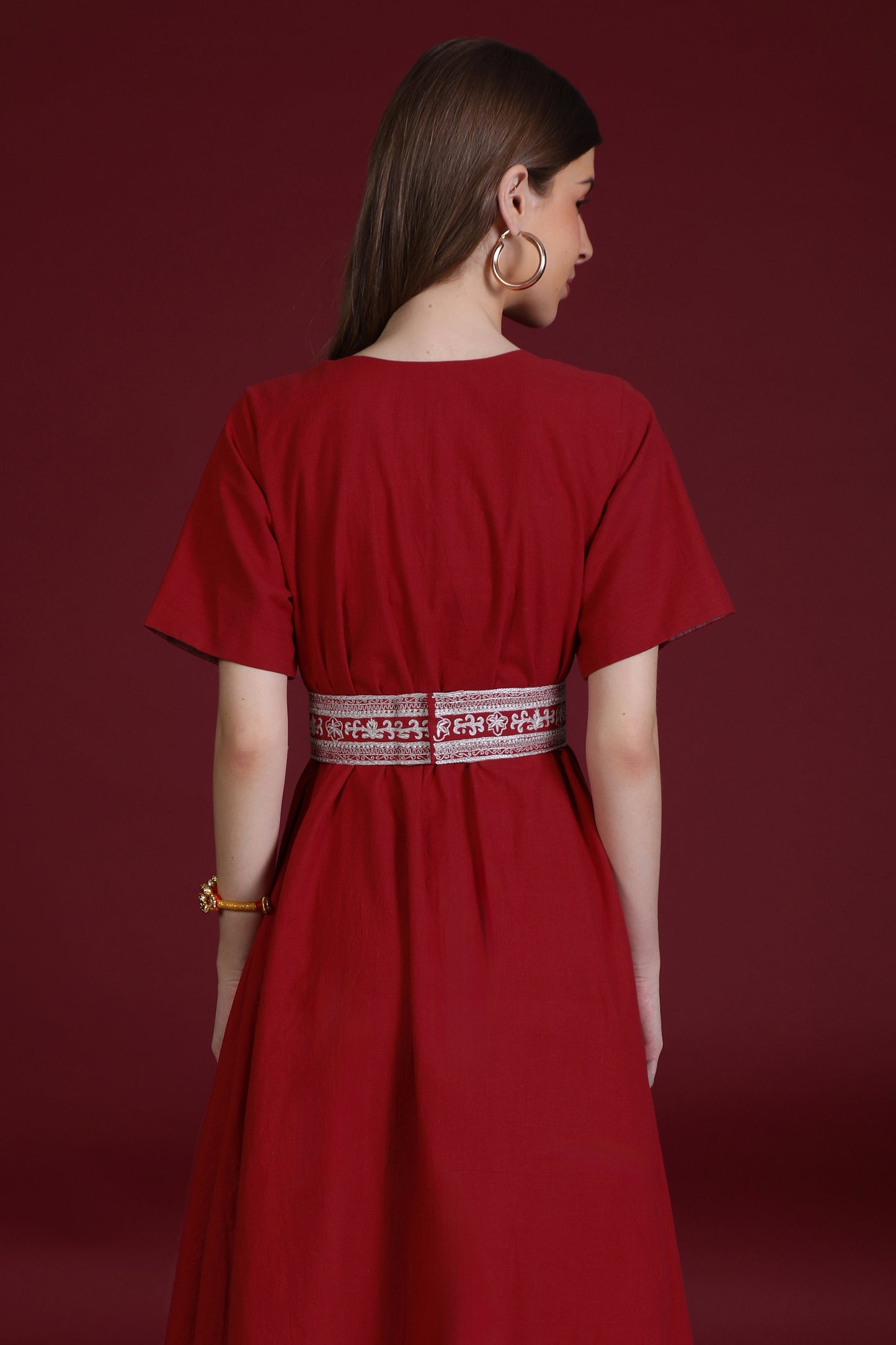 SIDDHI FLARE DRESS IN RED