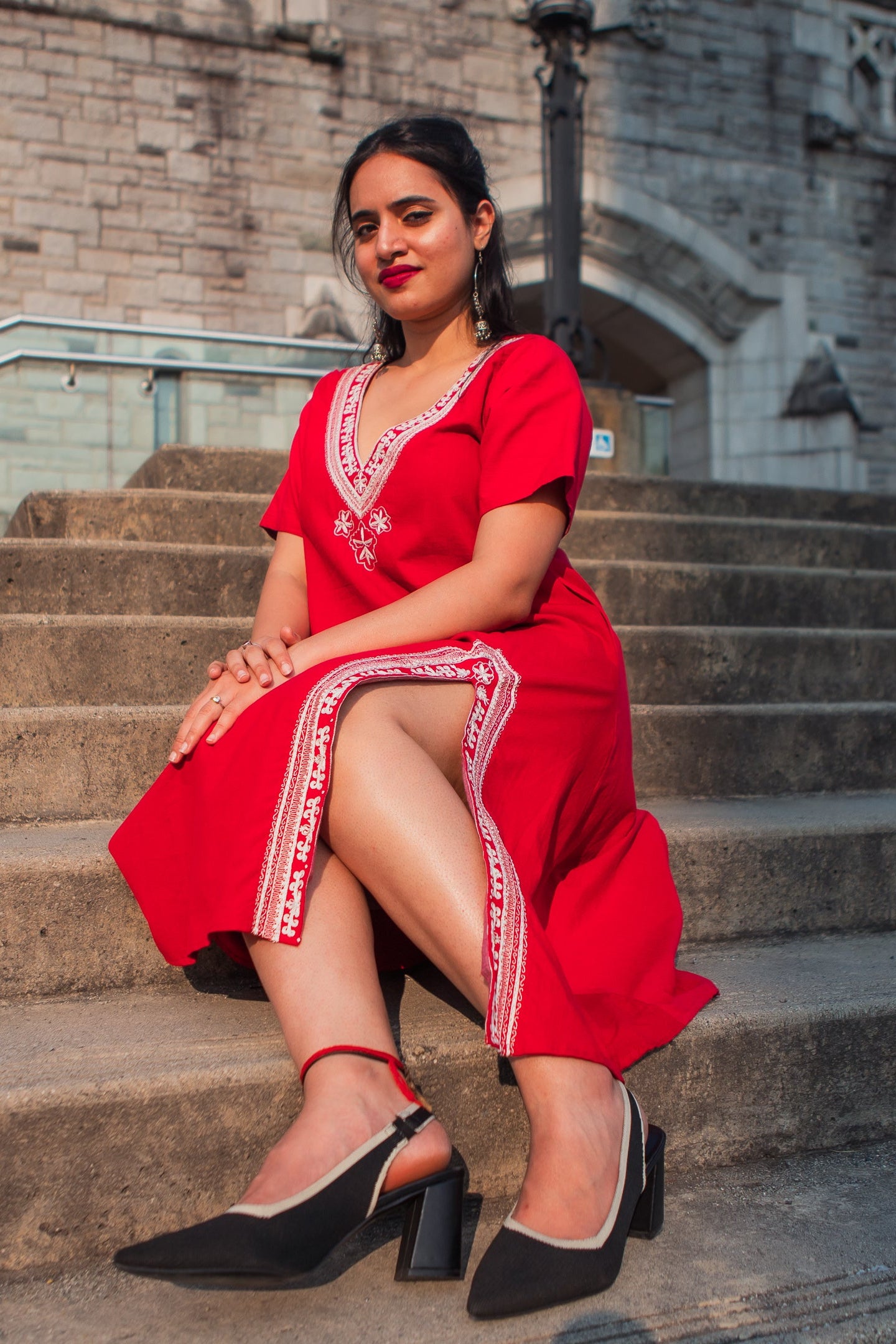 SIDDHI FLARE DRESS IN RED